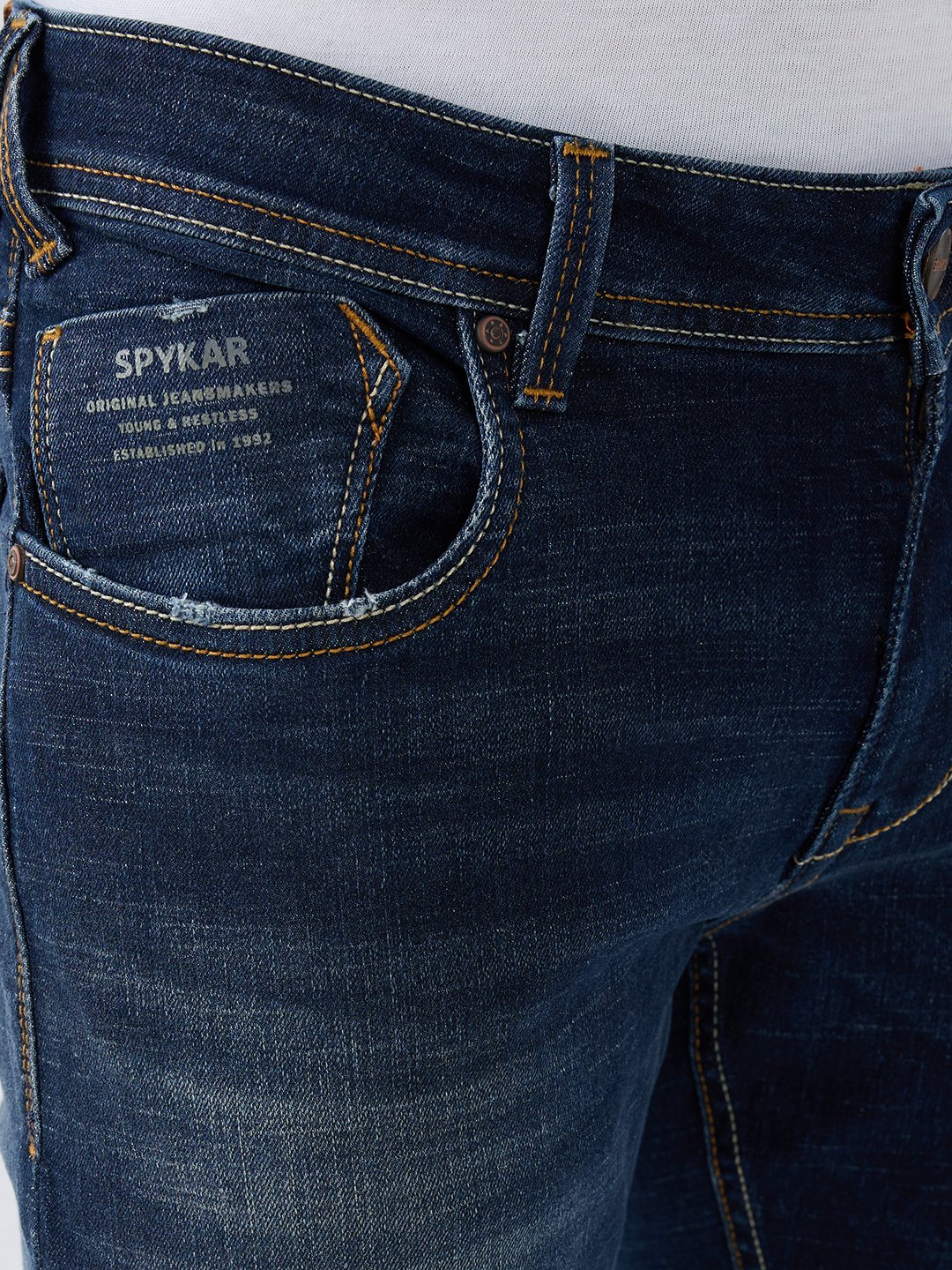 Men Kano Jeans Slim Fit Blue Low Rise - Image 6