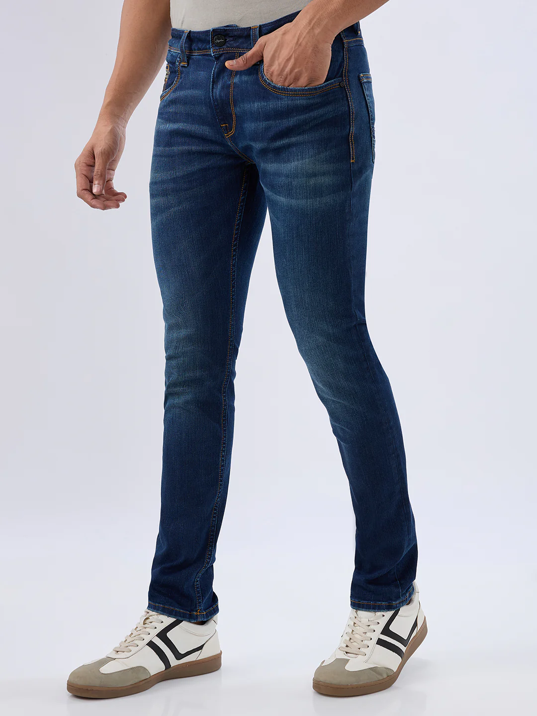 Men Kano Jeans Slim Fit Blue Low Rise - Image 3