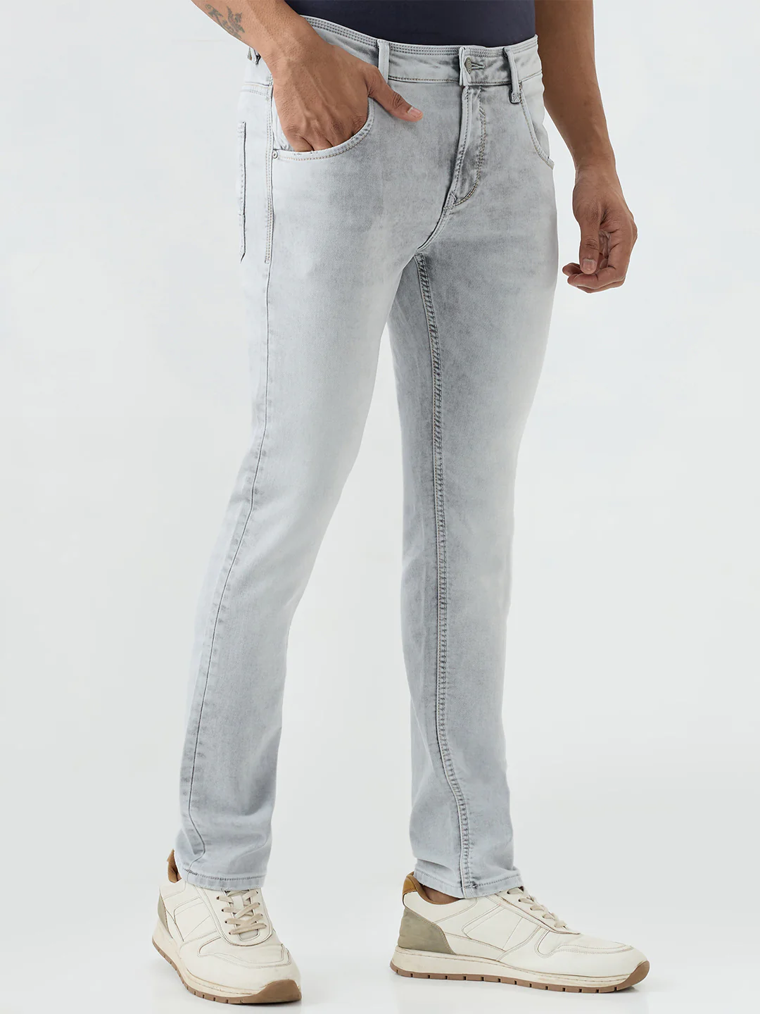 Men Kano Jeans Slim Fit Grey Low Rise - Image 2