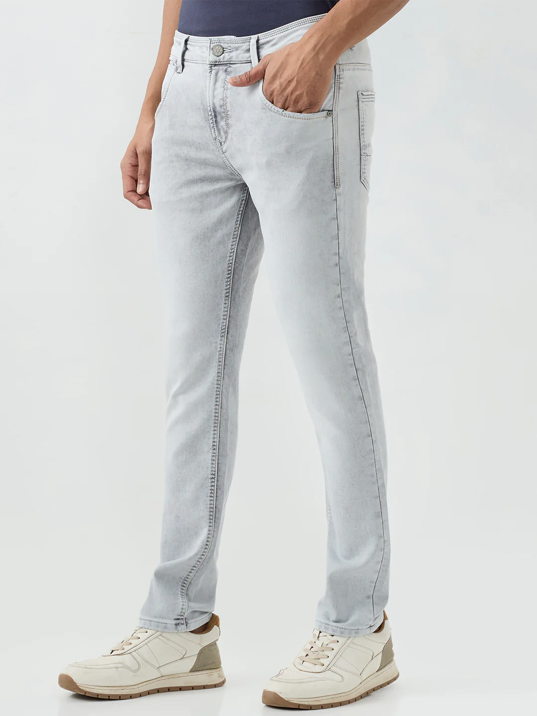 Men Kano Jeans Slim Fit Grey Low Rise - Image 3