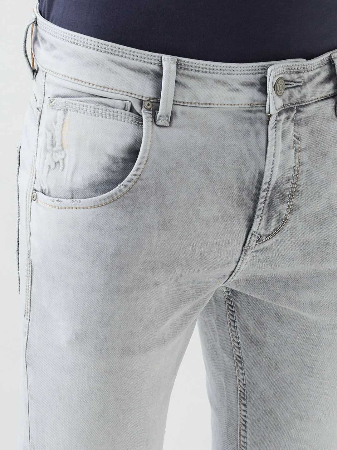 Men Kano Jeans Slim Fit Grey Low Rise - Image 6