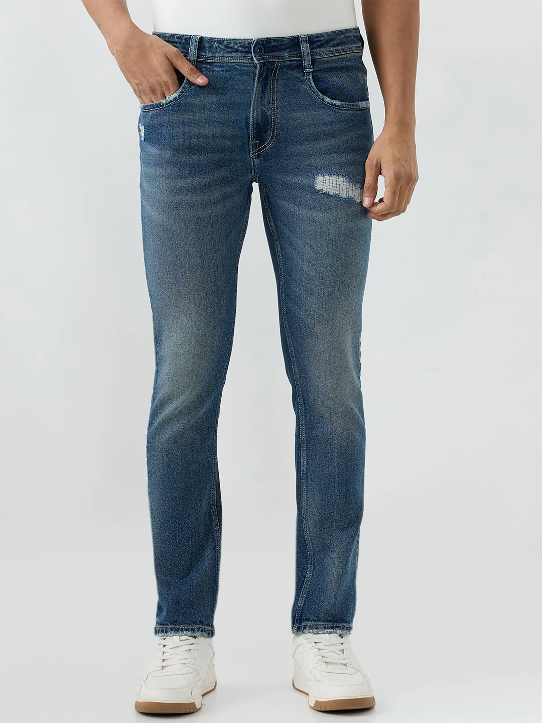 Men Rover Jeans Regular Fit Blue Mid Rise