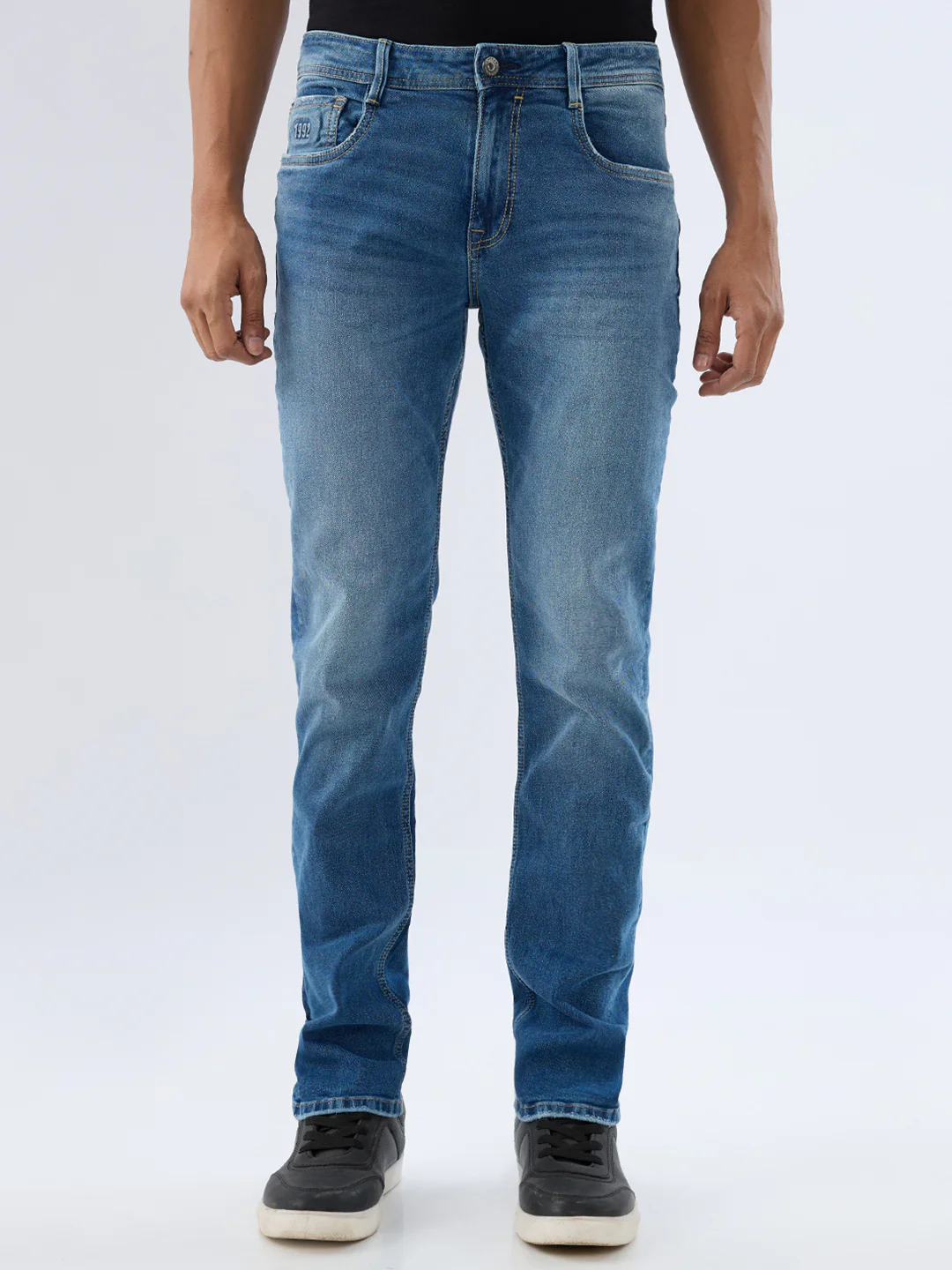 Men Ricardo Jeans Comfort Fit Blue Mid Rise