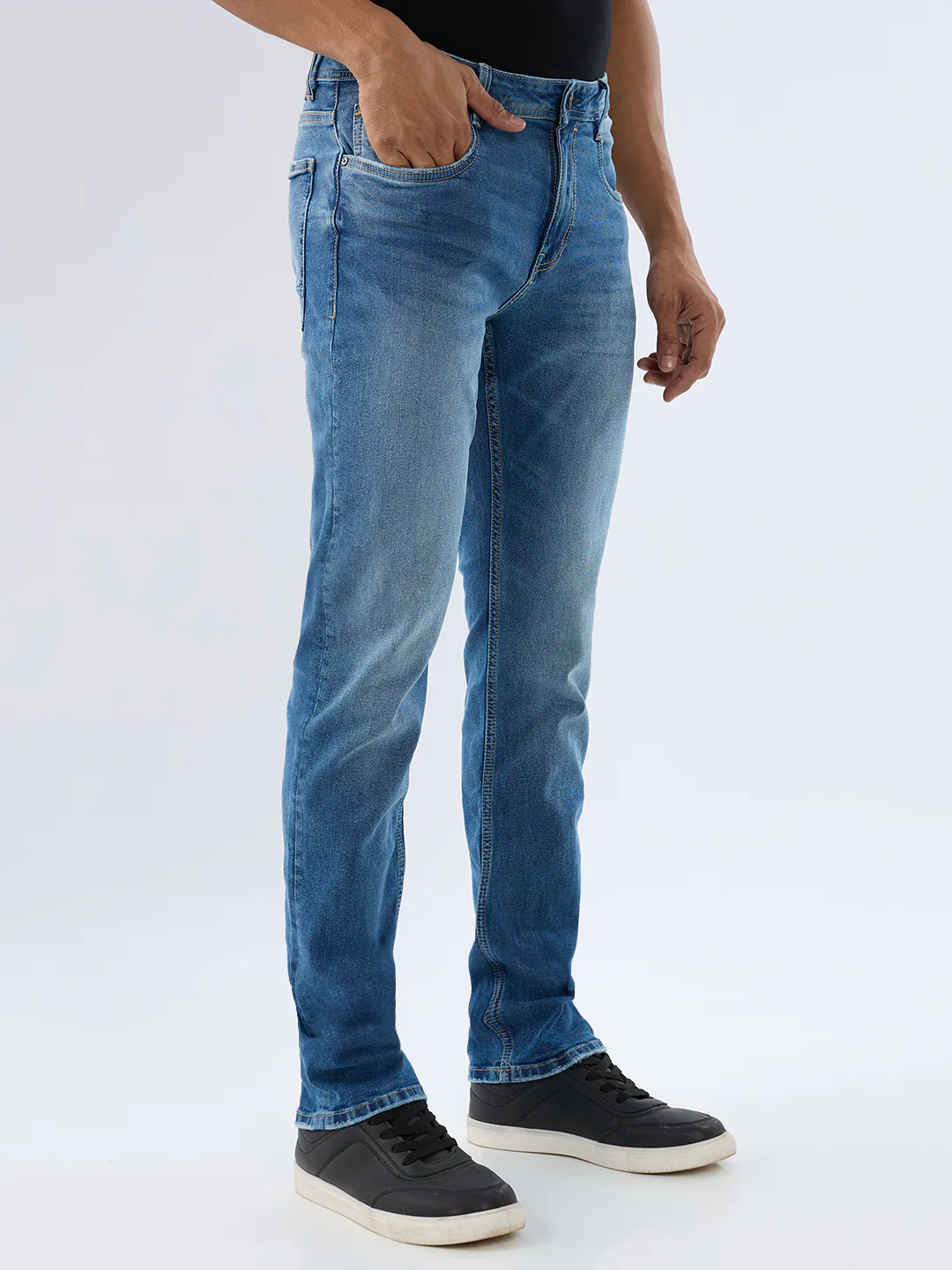 Men Ricardo Jeans Comfort Fit Blue Mid Rise - Image 2