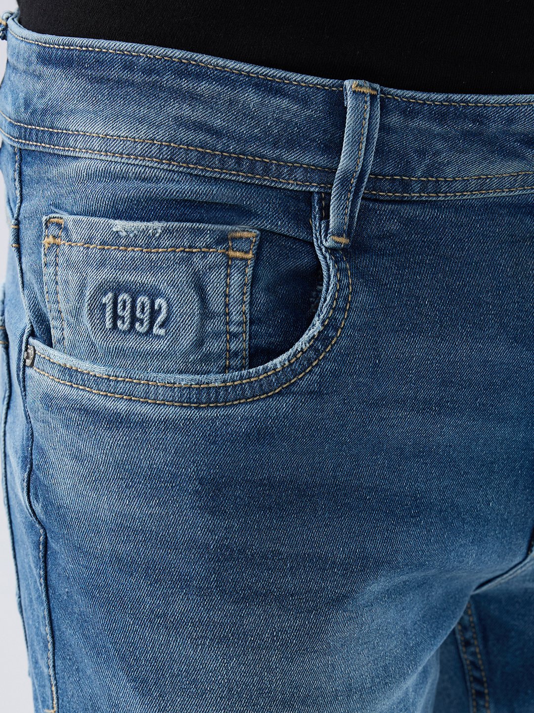 Men Ricardo Jeans Comfort Fit Blue Mid Rise - Image 6