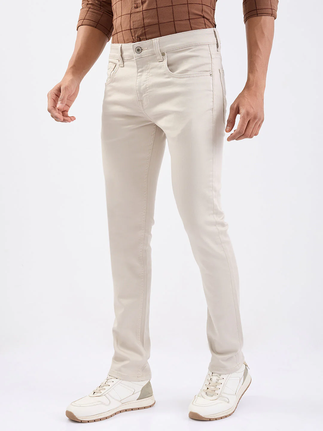 Men Jeans Slim Fit Ivory Low Rise - Image 3