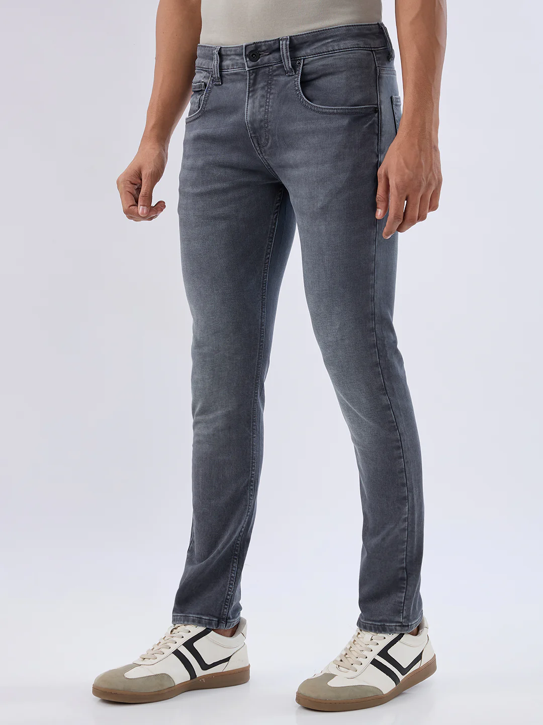 Men Kano Jeans Slim Fit Grey Low Rise - Image 3