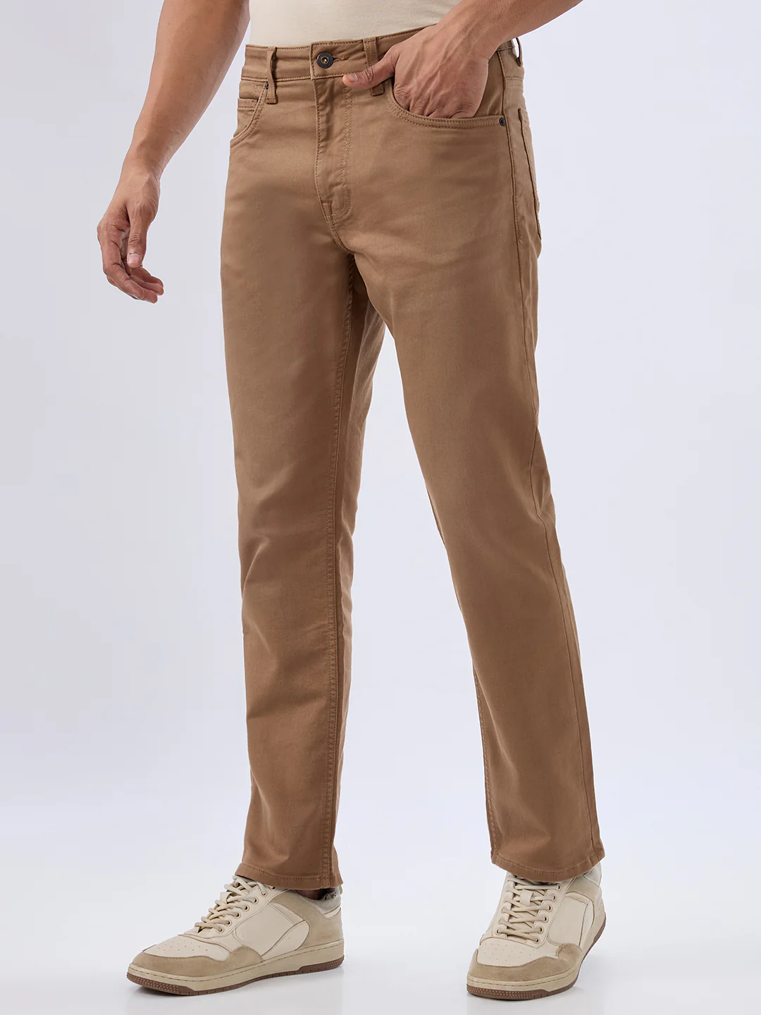 Men Chico Jeans Relaxed Fit Brown Mid Rise - Image 3