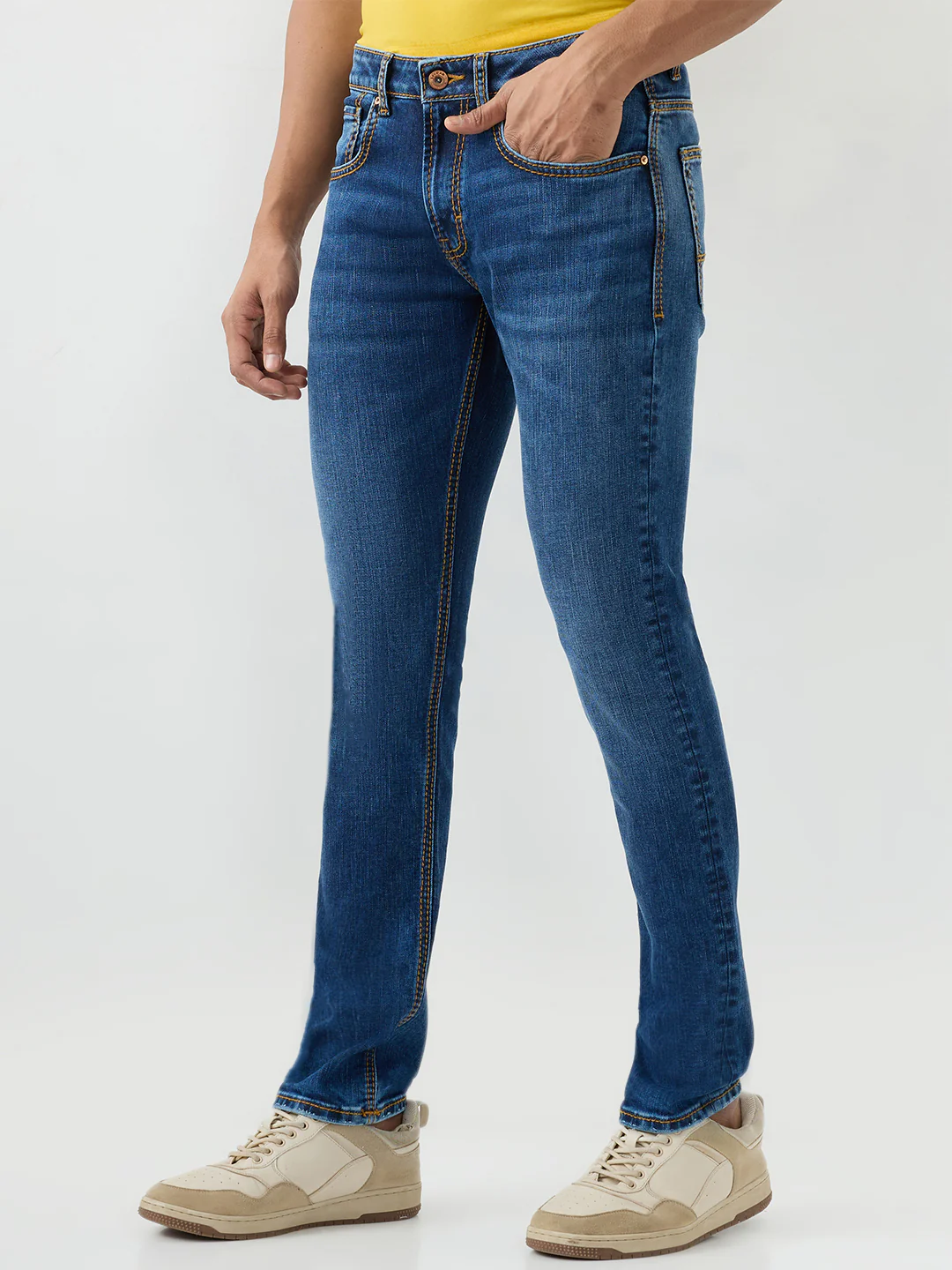 Men Kano Jeans Slim Fit Blue Low Rise - Image 3