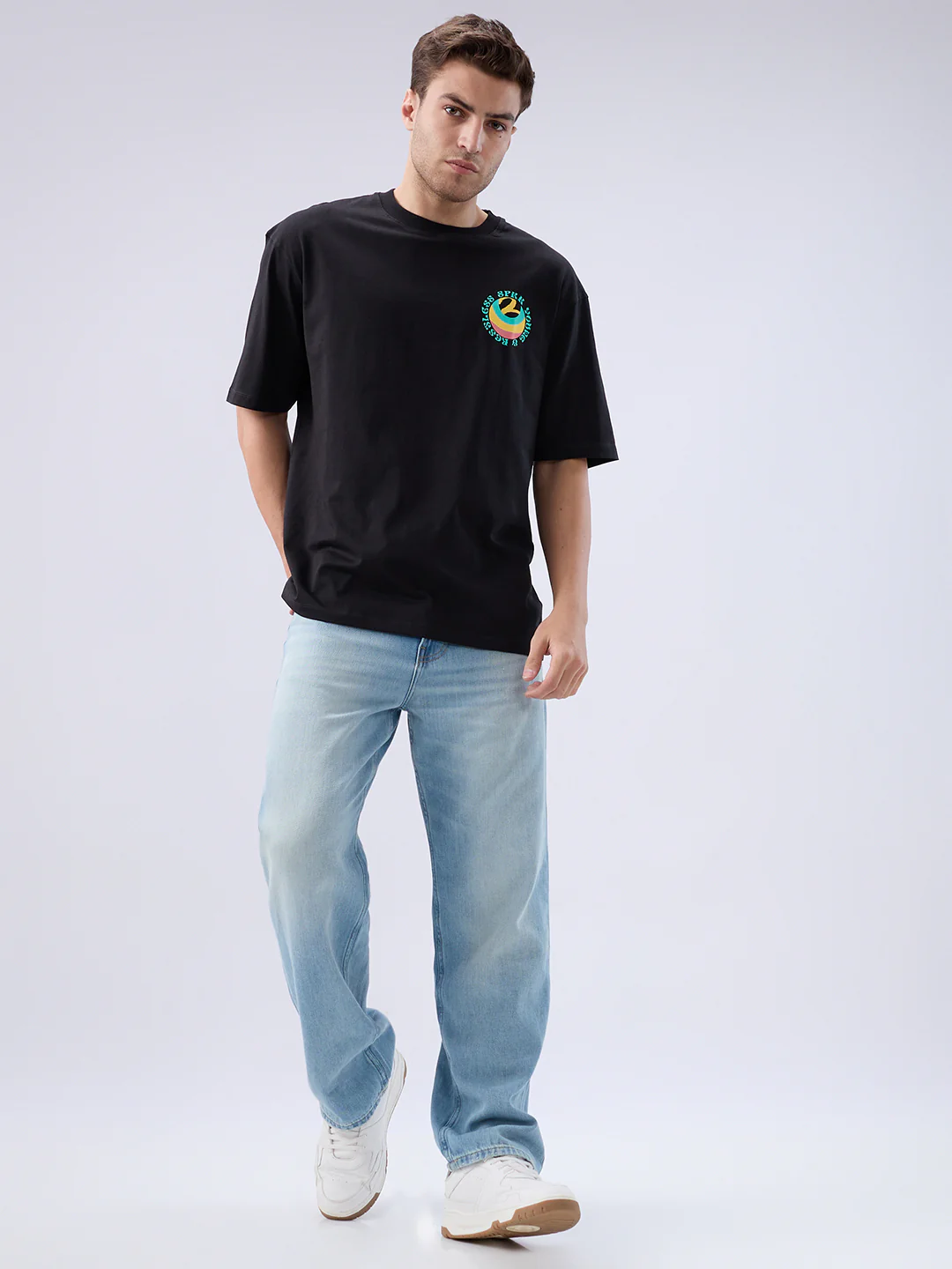 Men Ikemen Jeans Loose Fit Blue Low Rise - Image 7