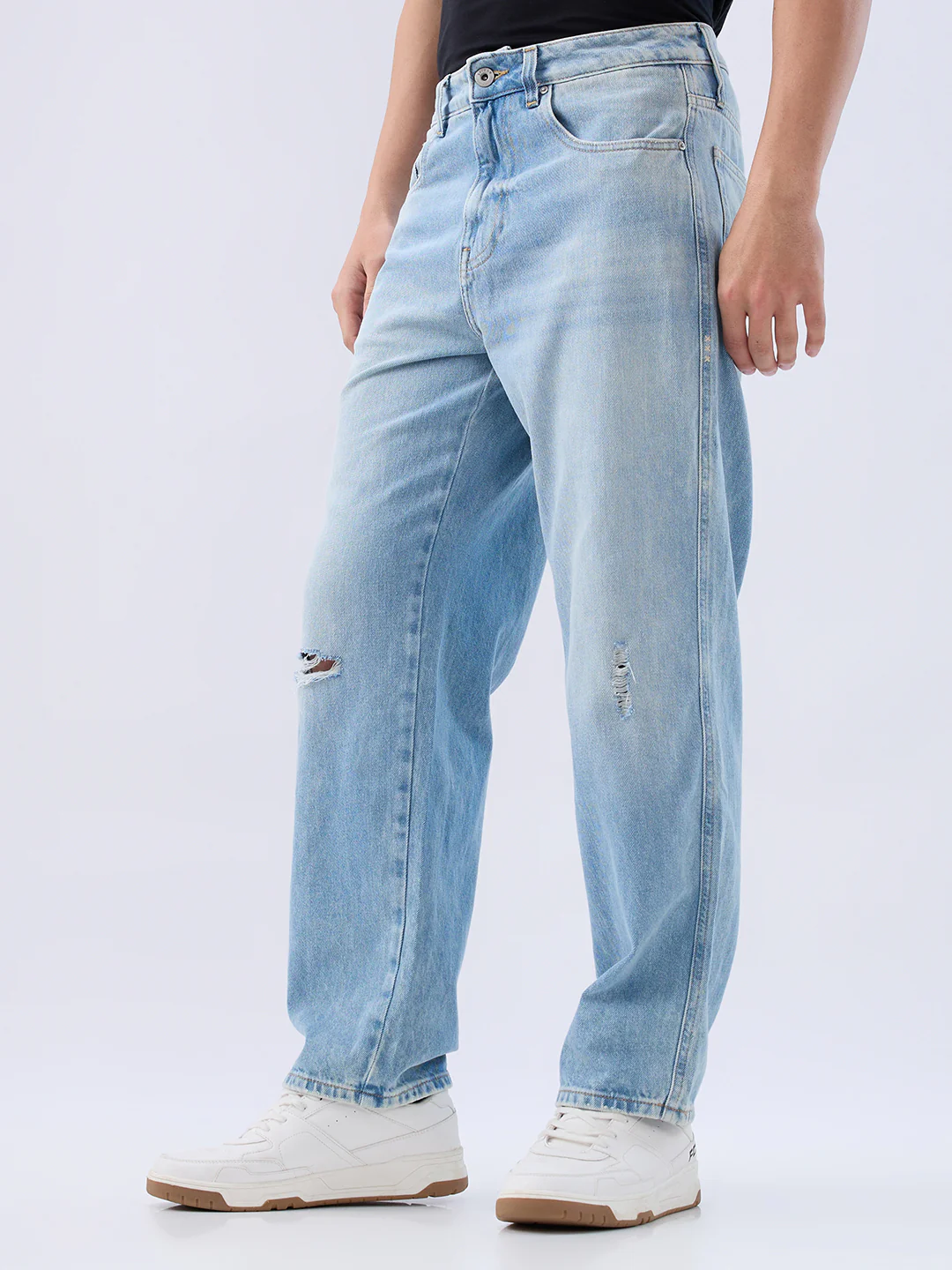 Men Ikemen Jeans Loose Fit Blue Low Rise - Image 4