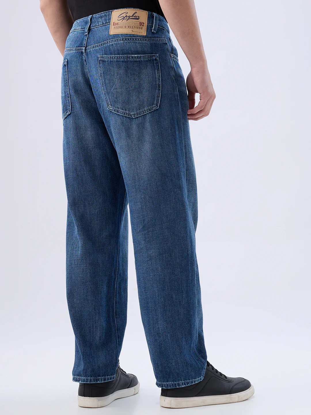 Men Ikemen Jeans Loose Fit Blue Low Rise - Image 5