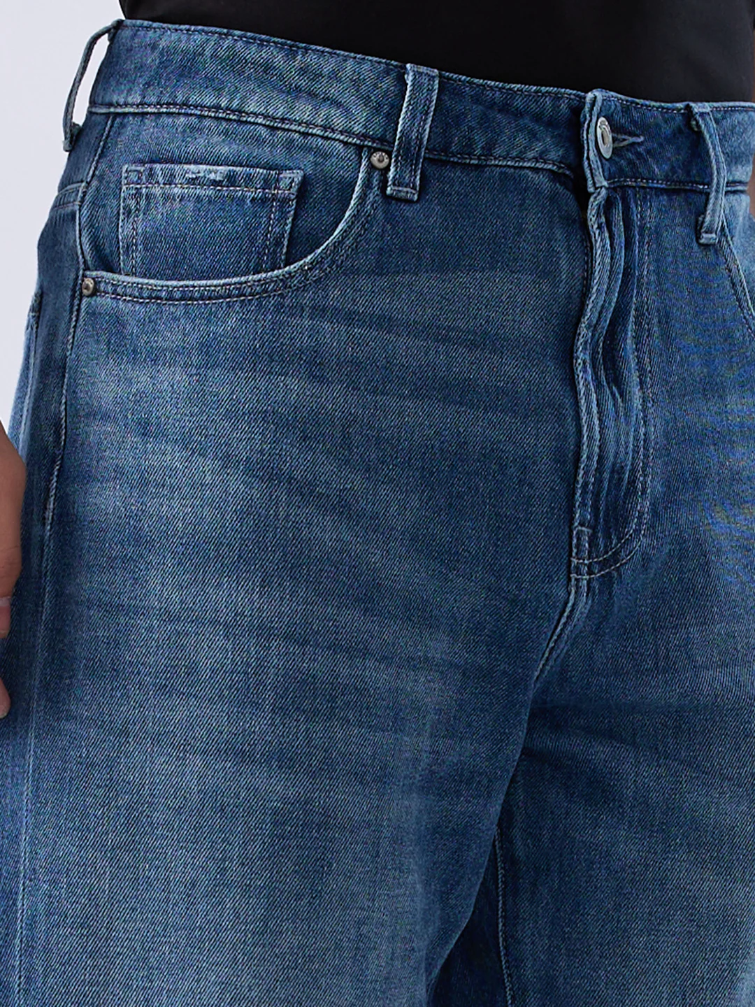 Men Ikemen Jeans Loose Fit Blue Low Rise - Image 6