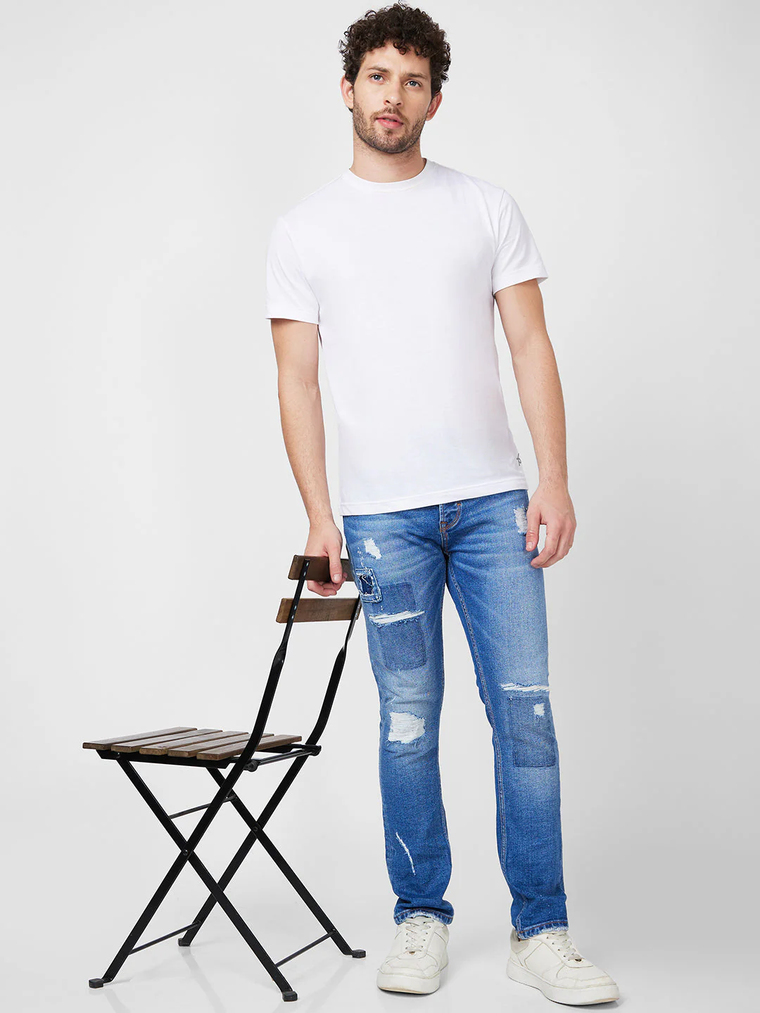 Men Jeans Slim Fit Blue Mid Rise - Image 6