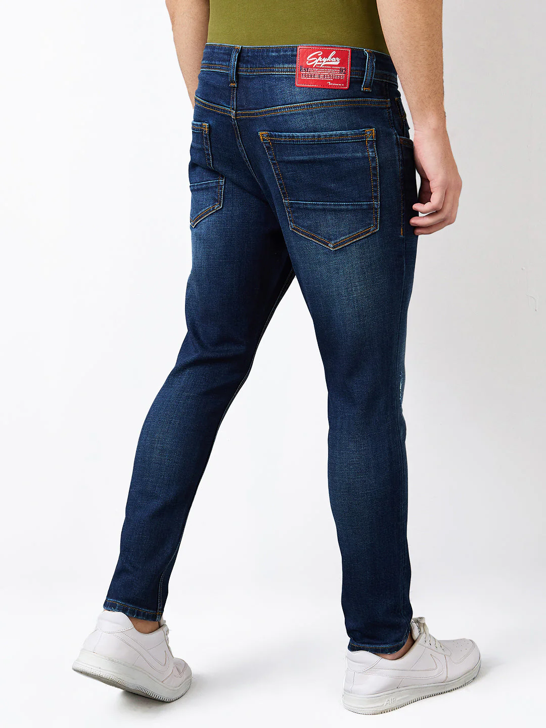 Men Jeans Slim Fit Dark Blue Mid Rise - Image 5