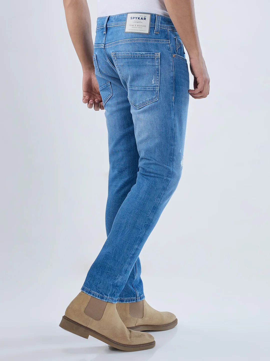 Men Kano Jeans Slim Fit Mid Blue Mid Rise - Image 6