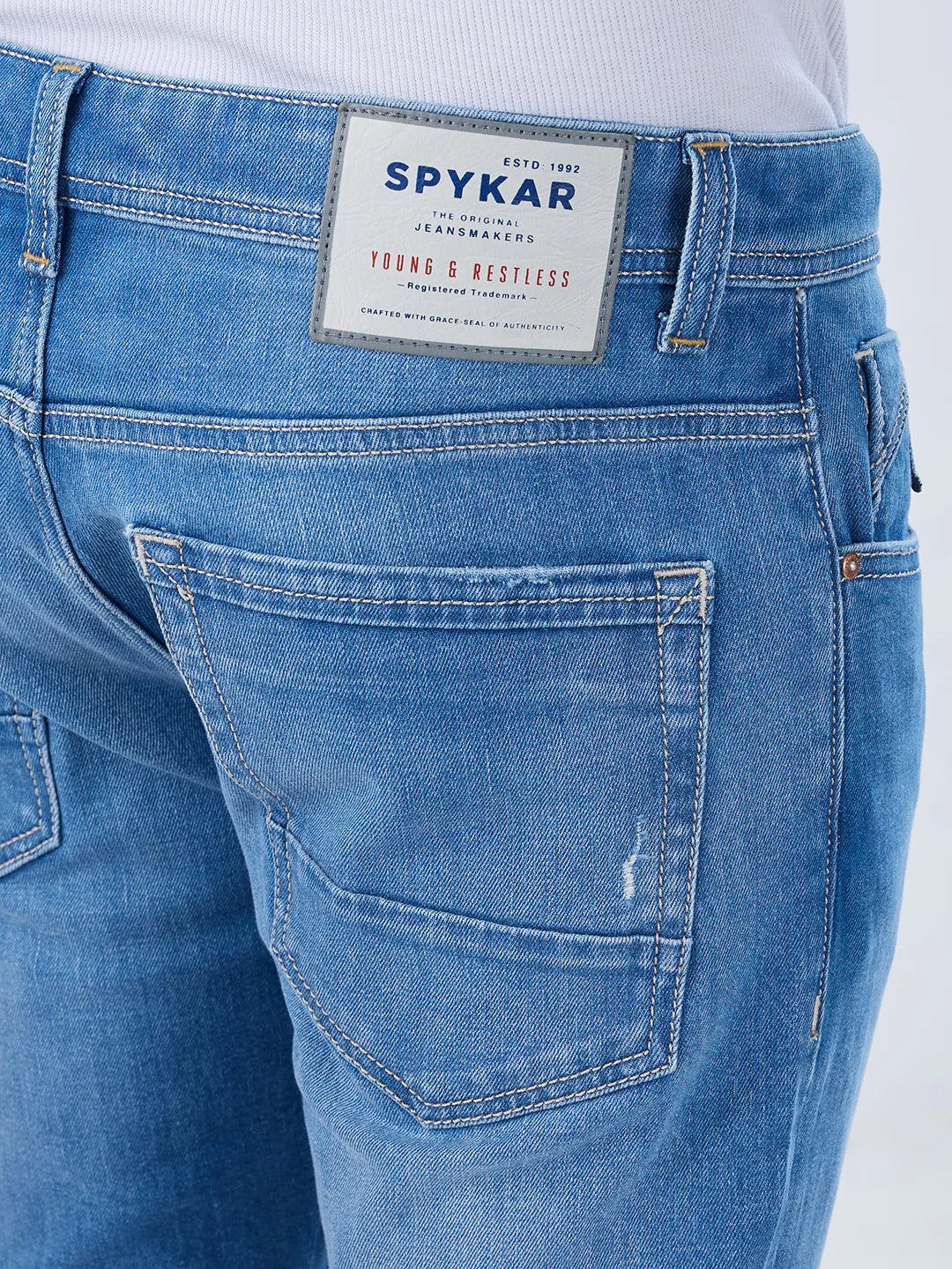 Men Kano Jeans Slim Fit Mid Blue Mid Rise - Image 7