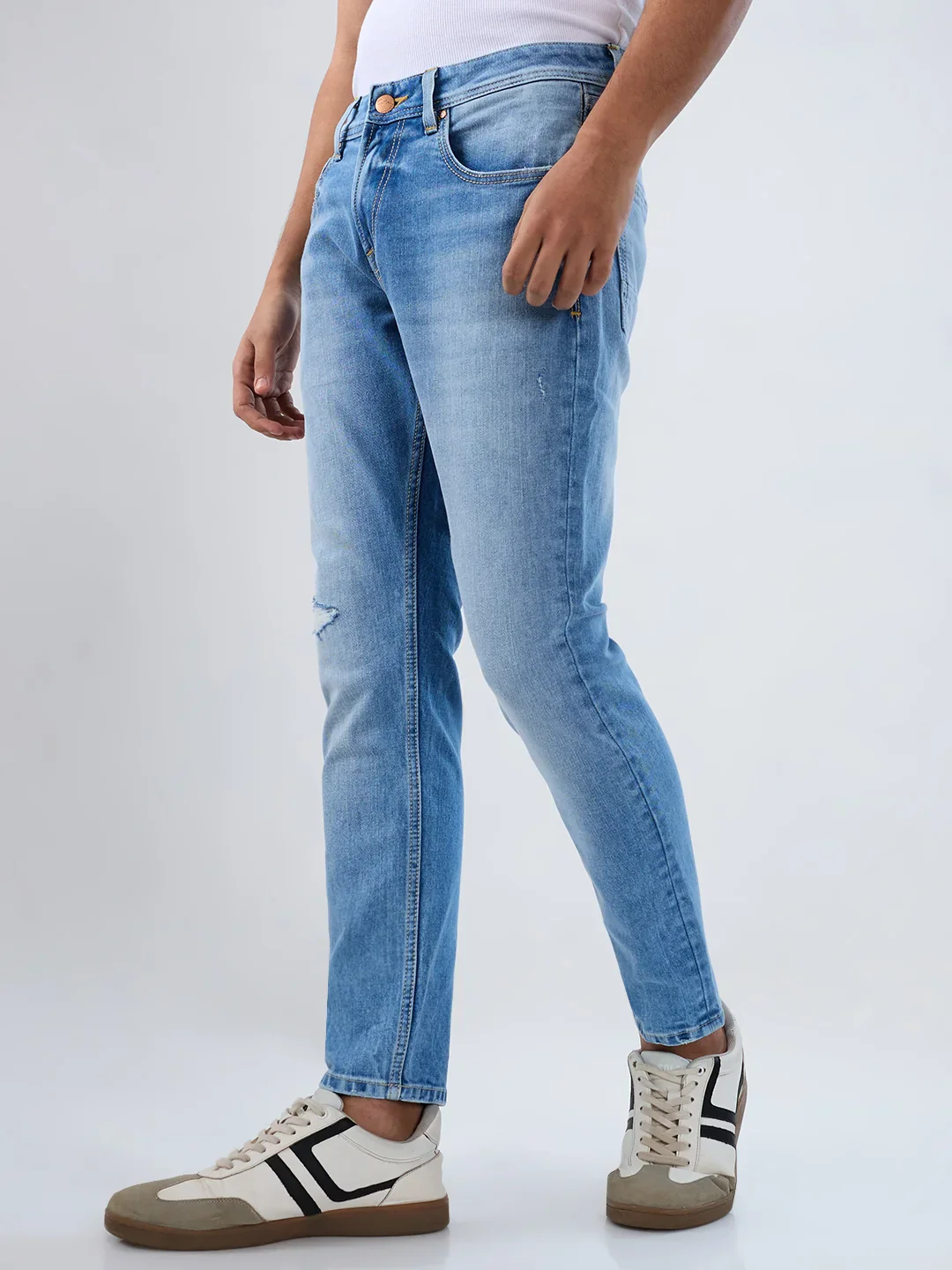 Men Kano Jeans Slim Fit Light Blue Mid Rise - Image 5