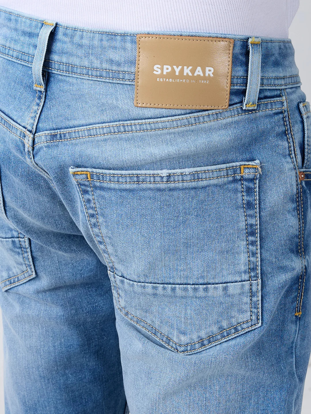 Men Kano Jeans Slim Fit Light Blue Mid Rise - Image 7