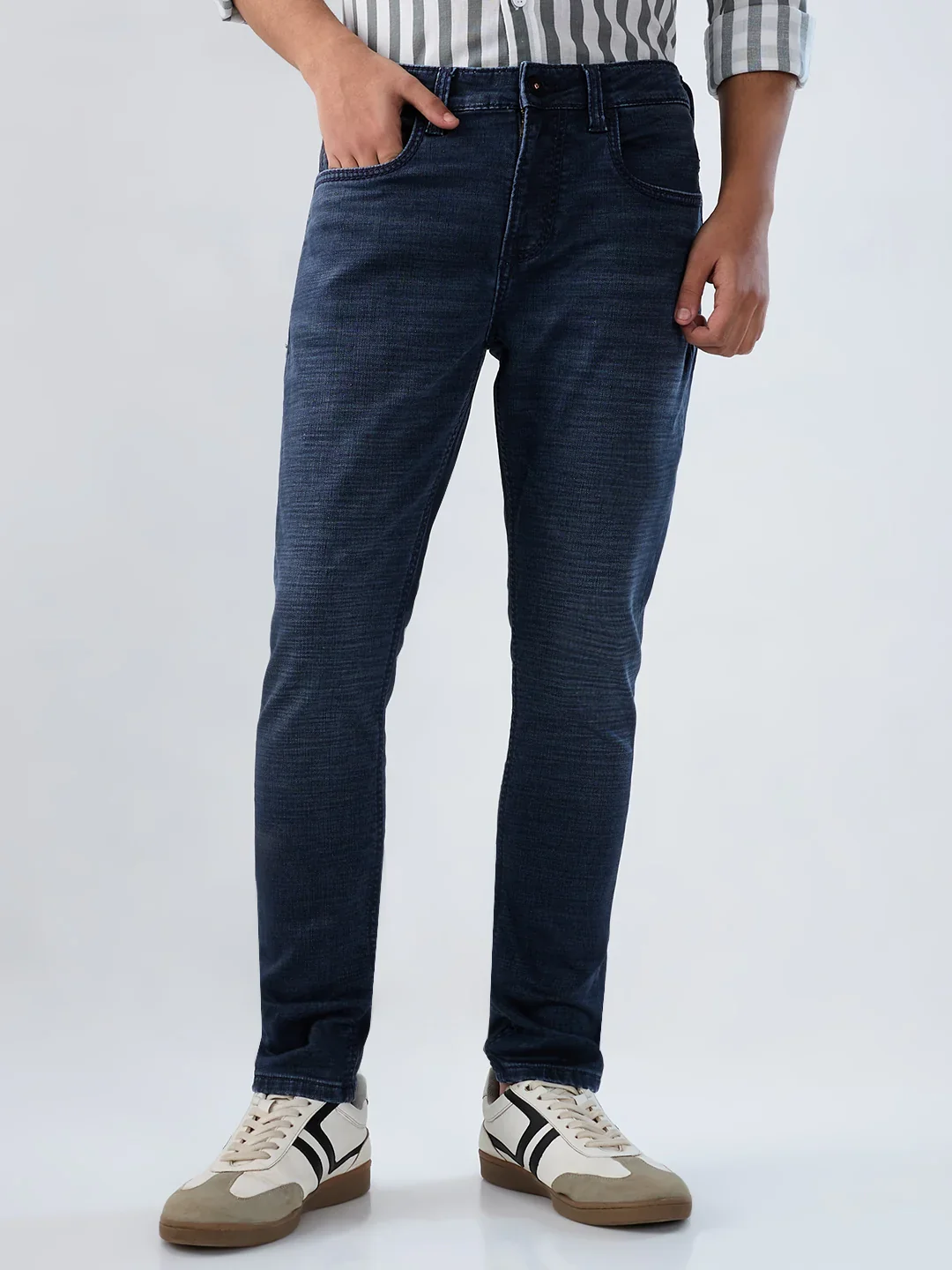 Men Kano Jeans Slim Fit Dark Blue Mid Rise - Image 2