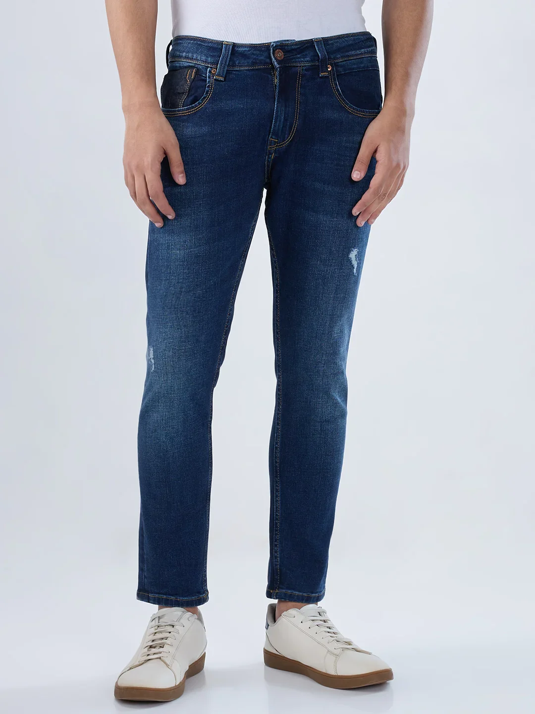 Men Kano Jeans Slim Fit Dark Blue Mid Rise - Image 2