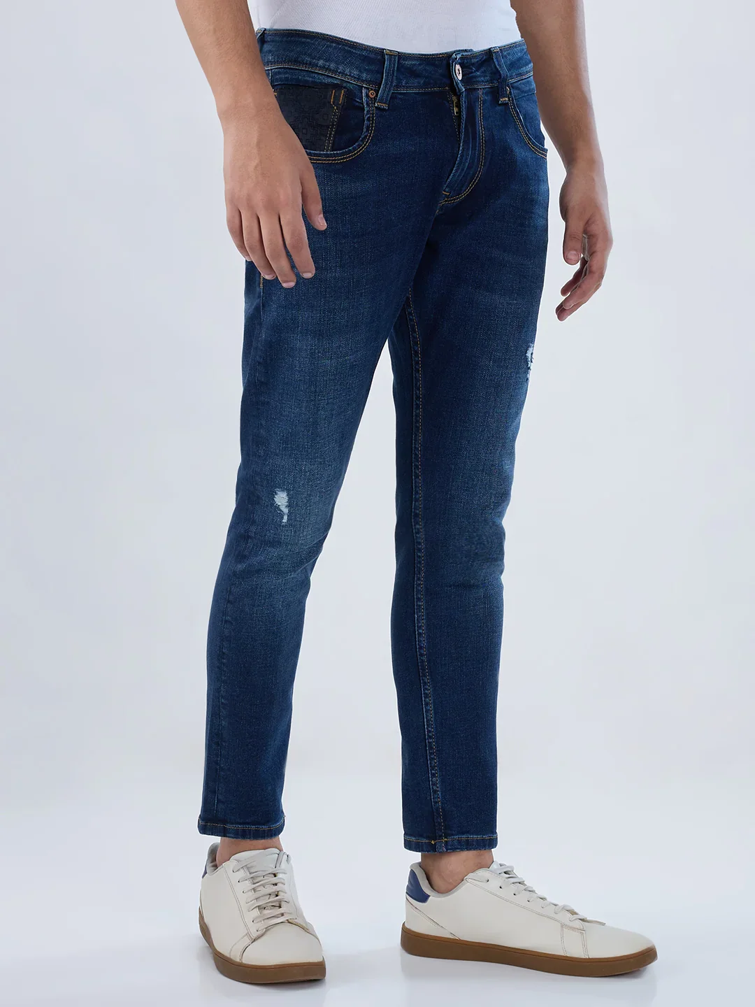 Men Kano Jeans Slim Fit Dark Blue Mid Rise - Image 3