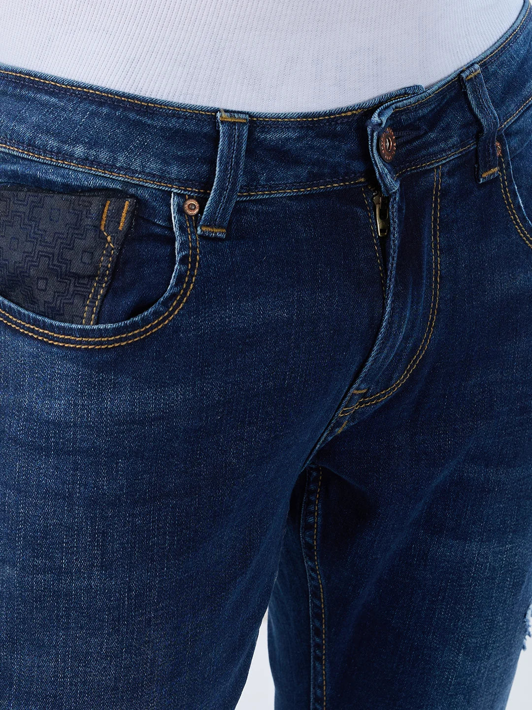 Men Kano Jeans Slim Fit Dark Blue Mid Rise - Image 4