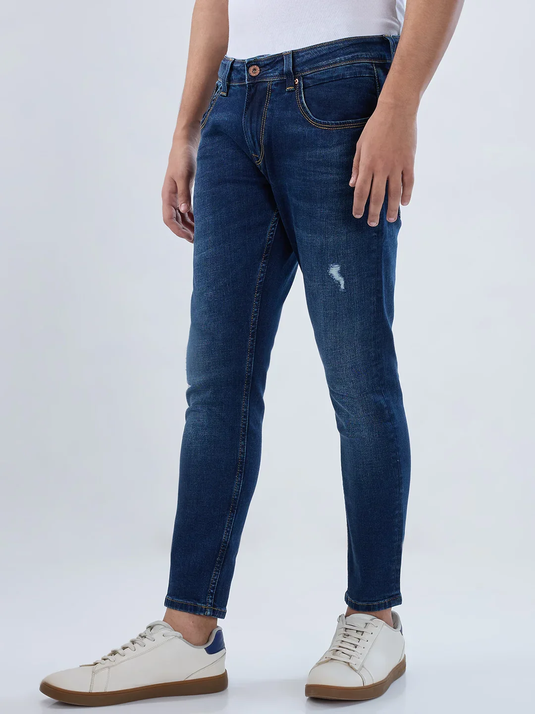 Men Kano Jeans Slim Fit Dark Blue Mid Rise - Image 5
