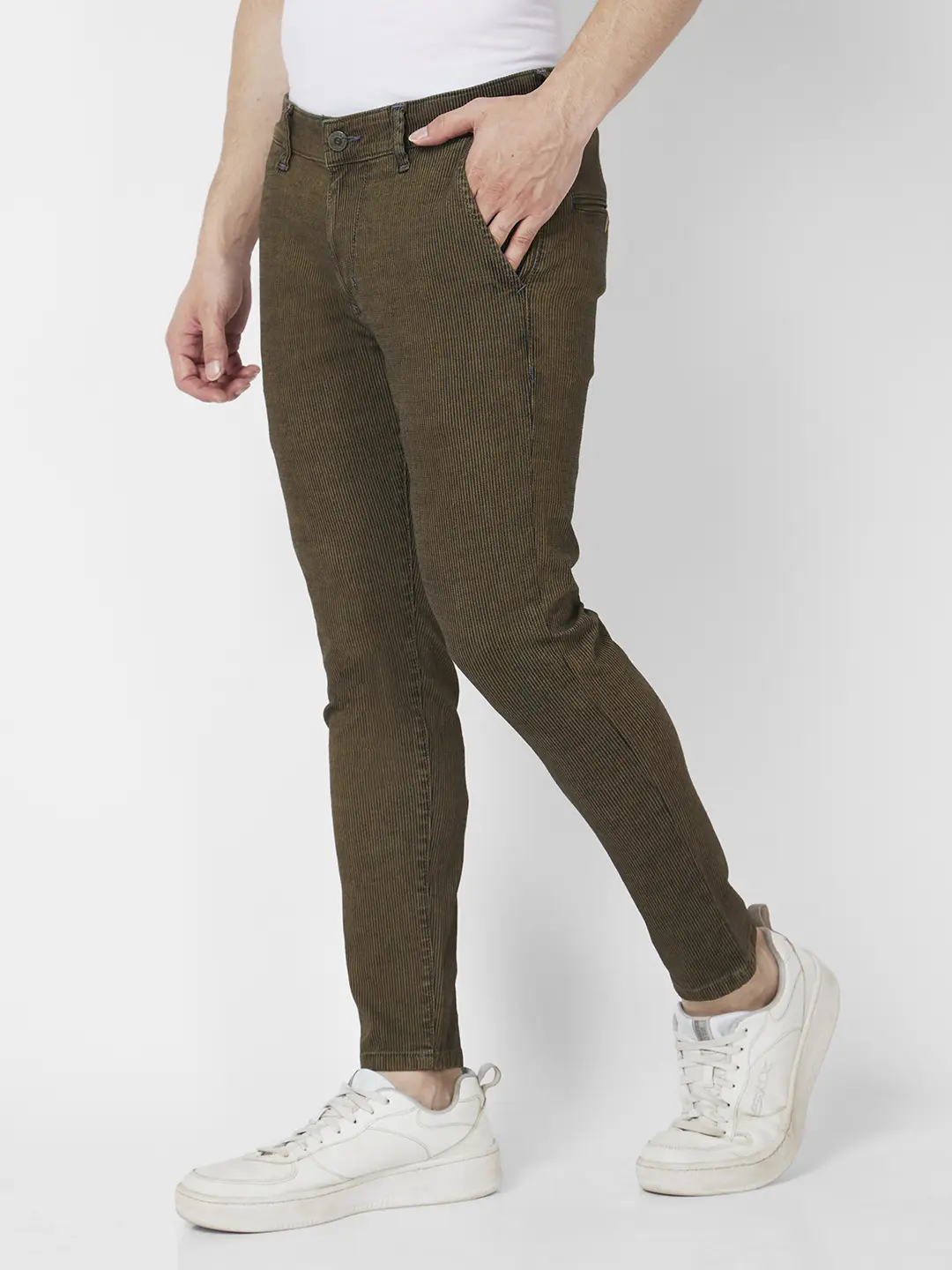 Men Kano Jeans Slim Fit Khaki Mid Rise - Image 4