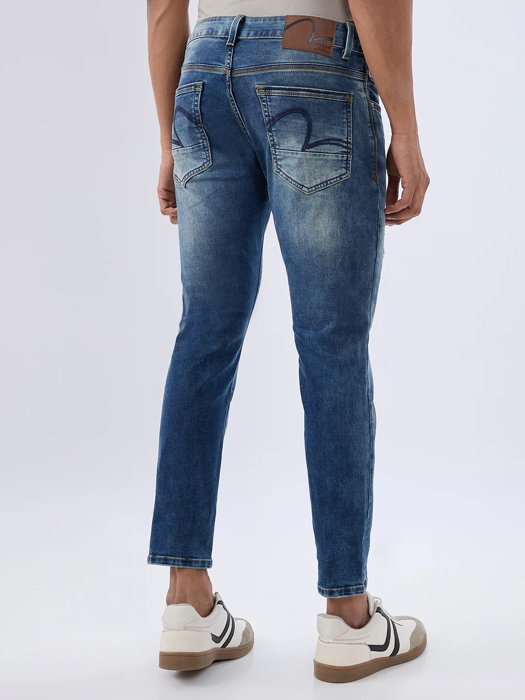 Men Kano Jeans Slim Fit Blue Mid Rise - Image 4