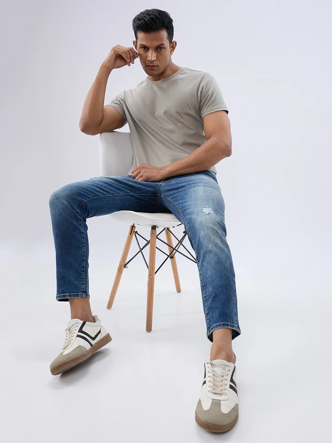 Men Kano Jeans Slim Fit Blue Mid Rise - Image 7