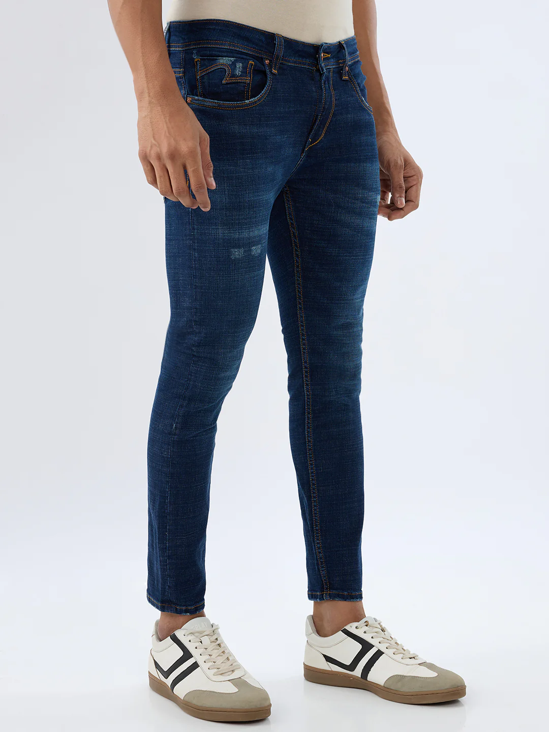 Men Kano Jeans Slim Fit Blue Mid Rise - Image 2