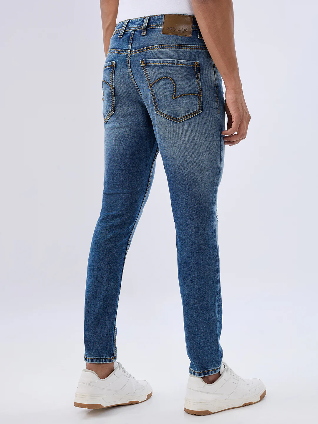 Men Kano Jeans Slim Fit Blue Mid Rise - Image 4