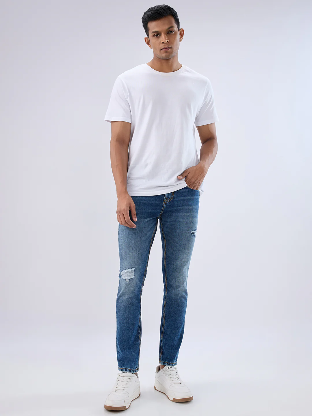 Men Kano Jeans Slim Fit Blue Mid Rise - Image 5