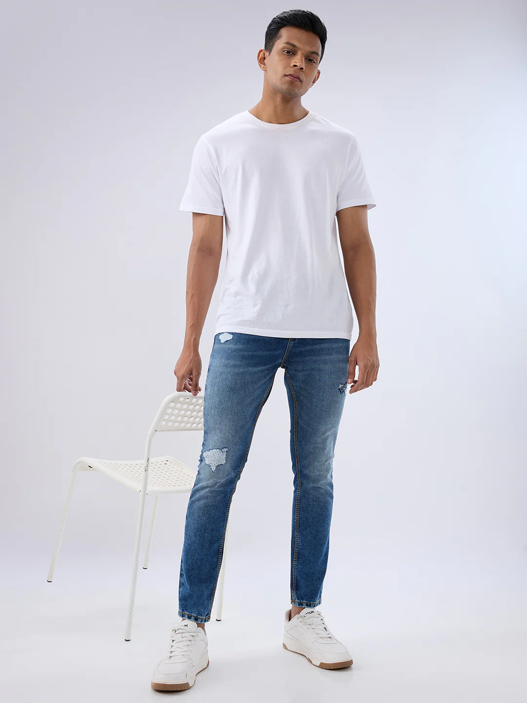 Men Kano Jeans Slim Fit Blue Mid Rise - Image 7