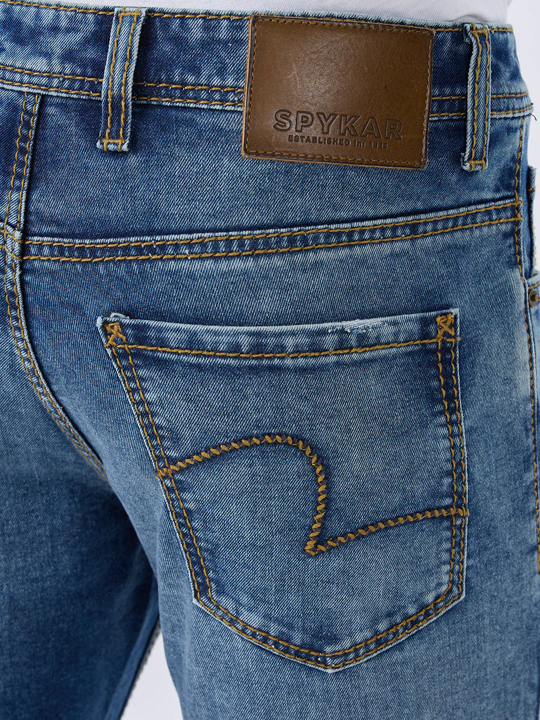 Men Kano Jeans Slim Fit Blue Mid Rise - Image 8