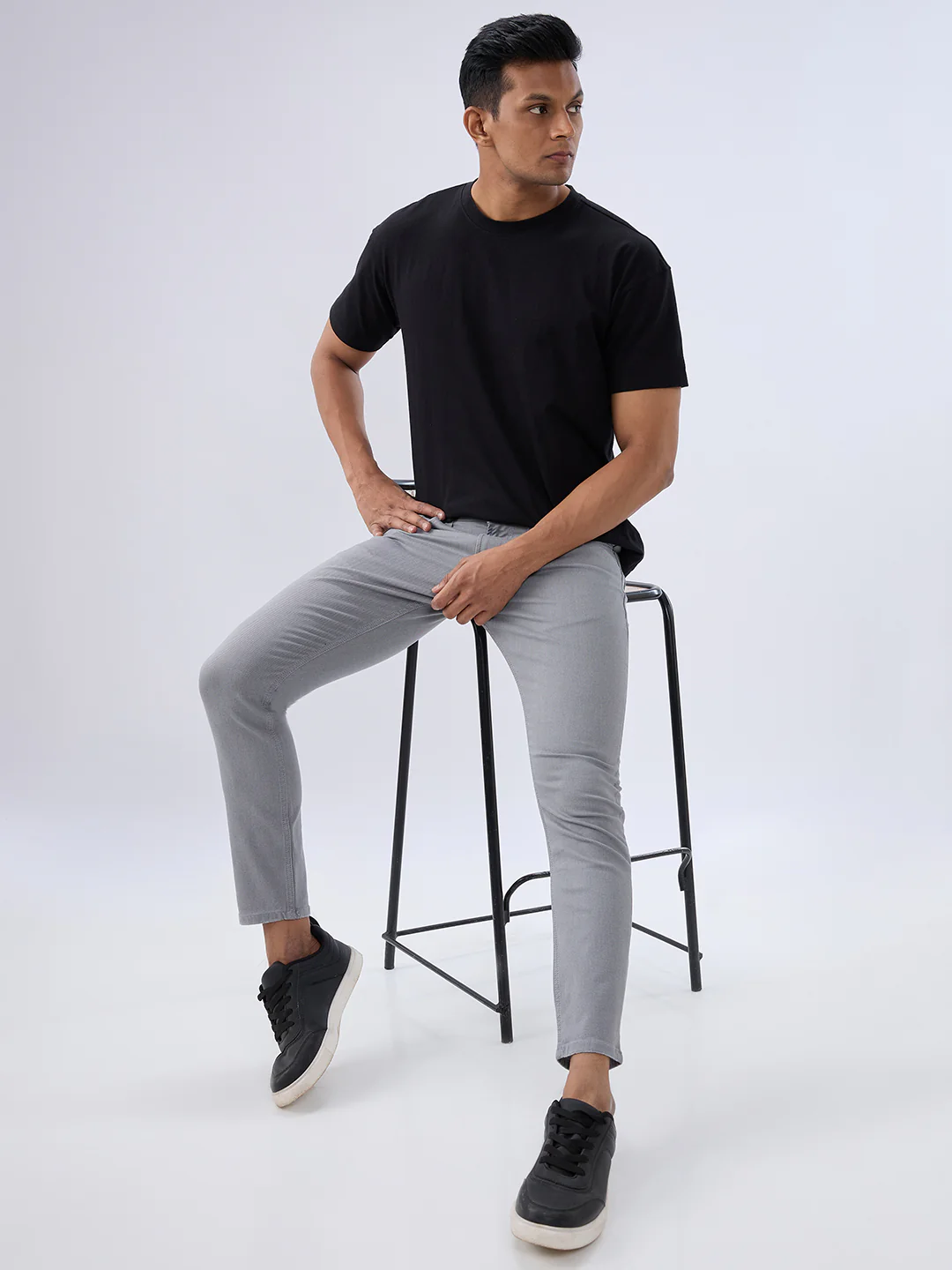 Men Kano Jeans Slim Fit Grey Mid Rise - Image 7