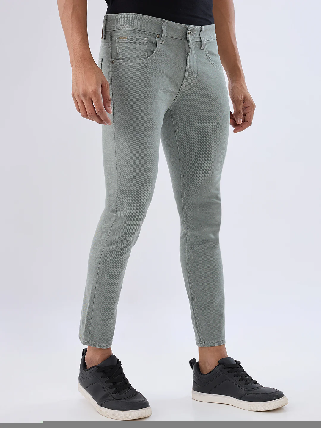Men Kano Jeans Slim Fit Grey Mid Rise - Image 2