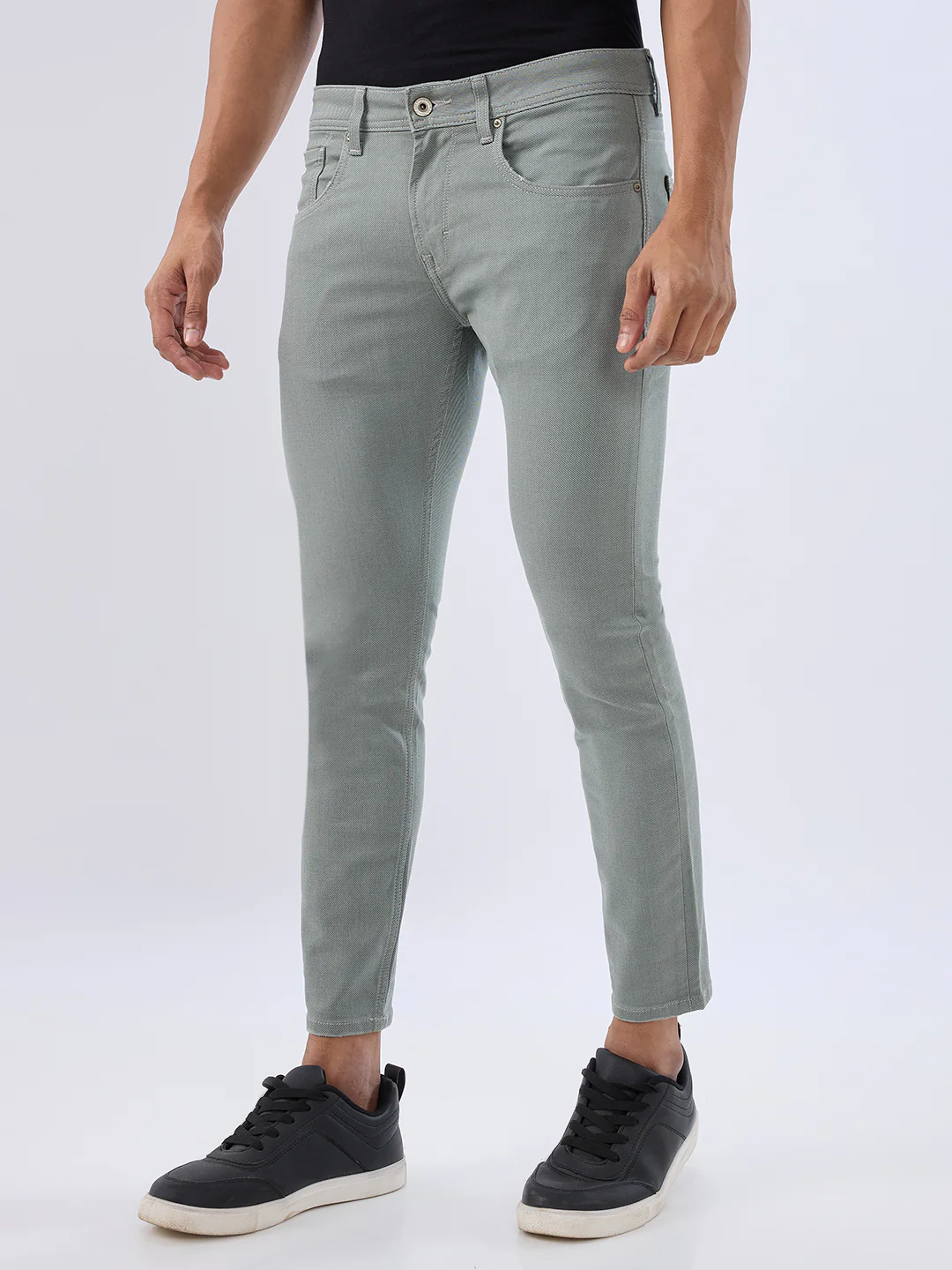 Men Kano Jeans Slim Fit Grey Mid Rise - Image 3