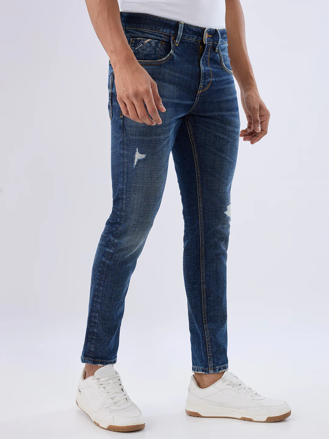 Men Kano Jeans Slim Fit Blue Mid Rise - Image 2