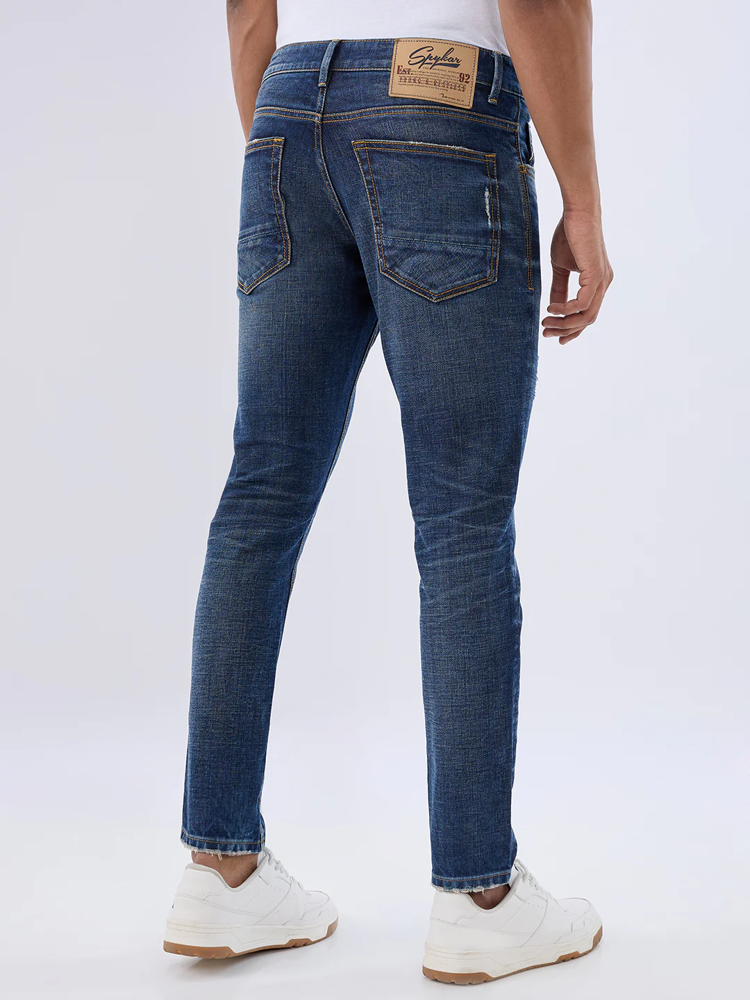 Men Kano Jeans Slim Fit Blue Mid Rise - Image 4