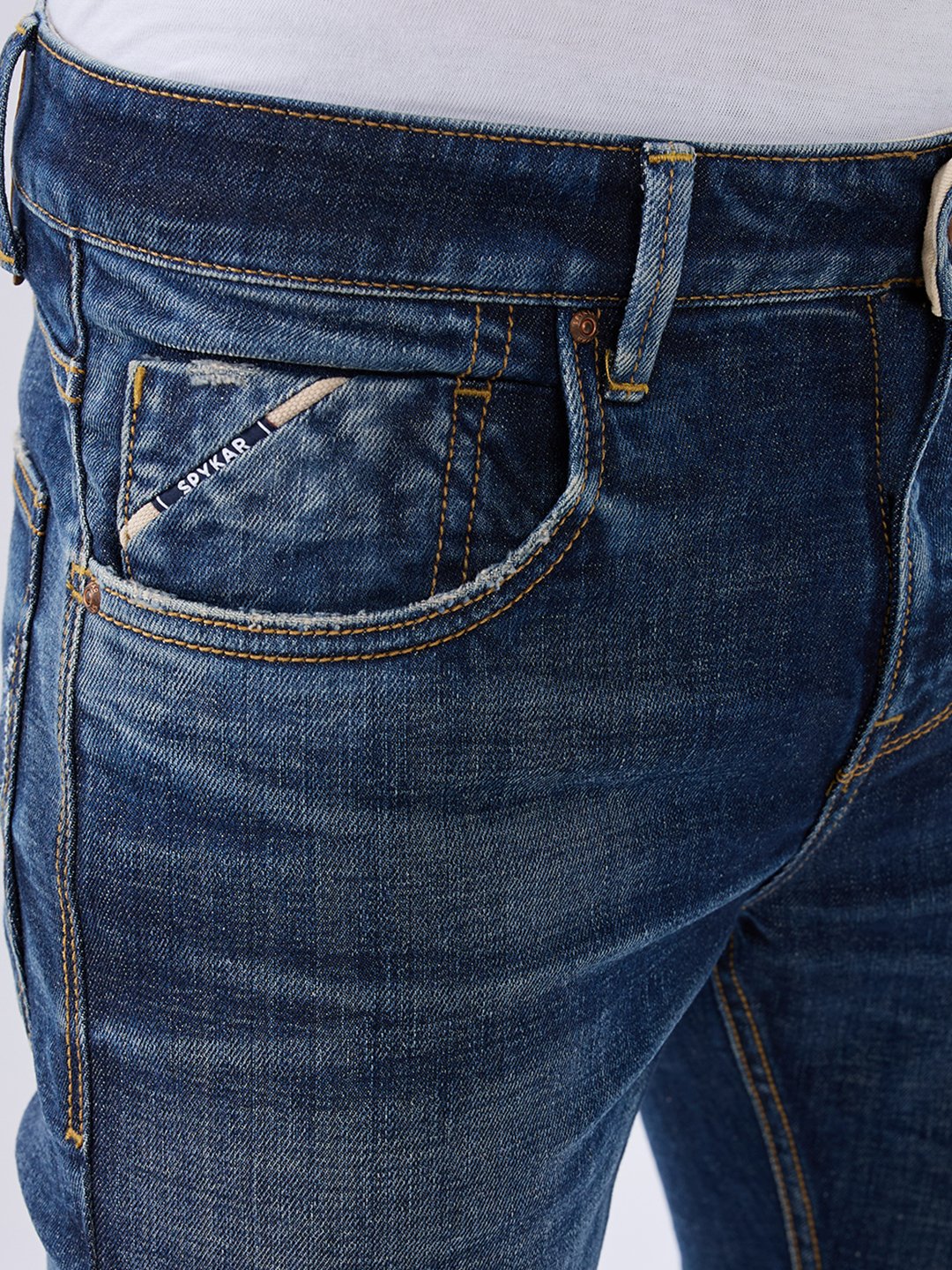 Men Kano Jeans Slim Fit Blue Mid Rise - Image 6