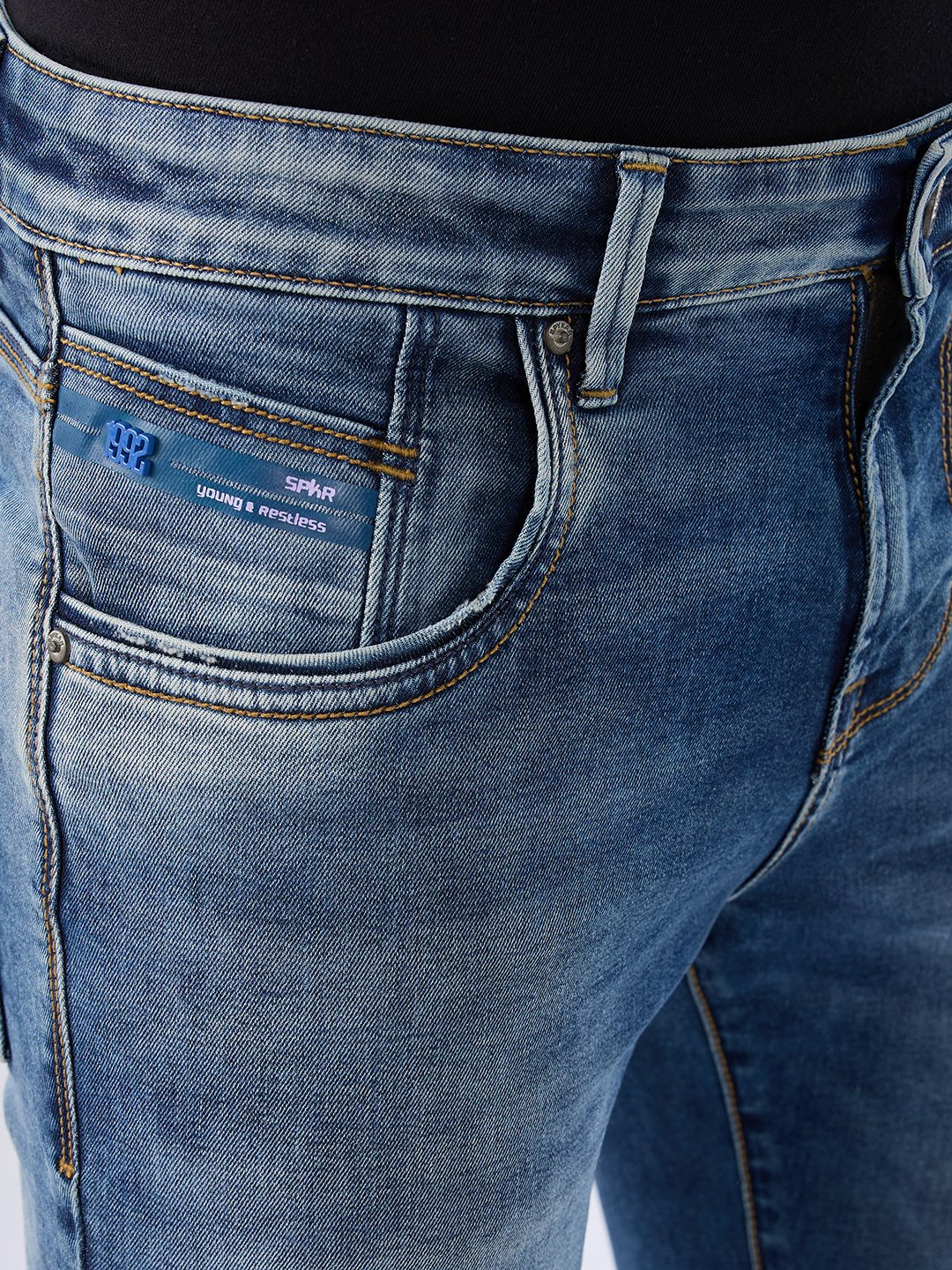 Men Kano Jeans Slim Fit Blue Mid Rise - Image 6
