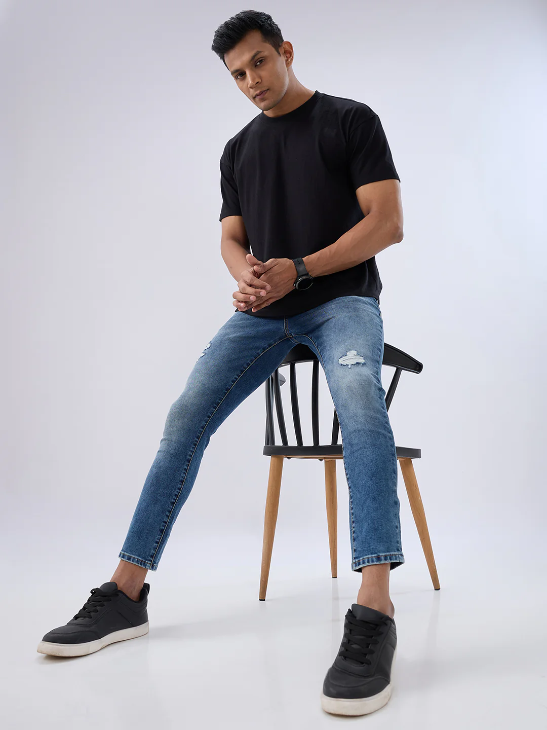 Men Kano Jeans Slim Fit Blue Mid Rise - Image 7