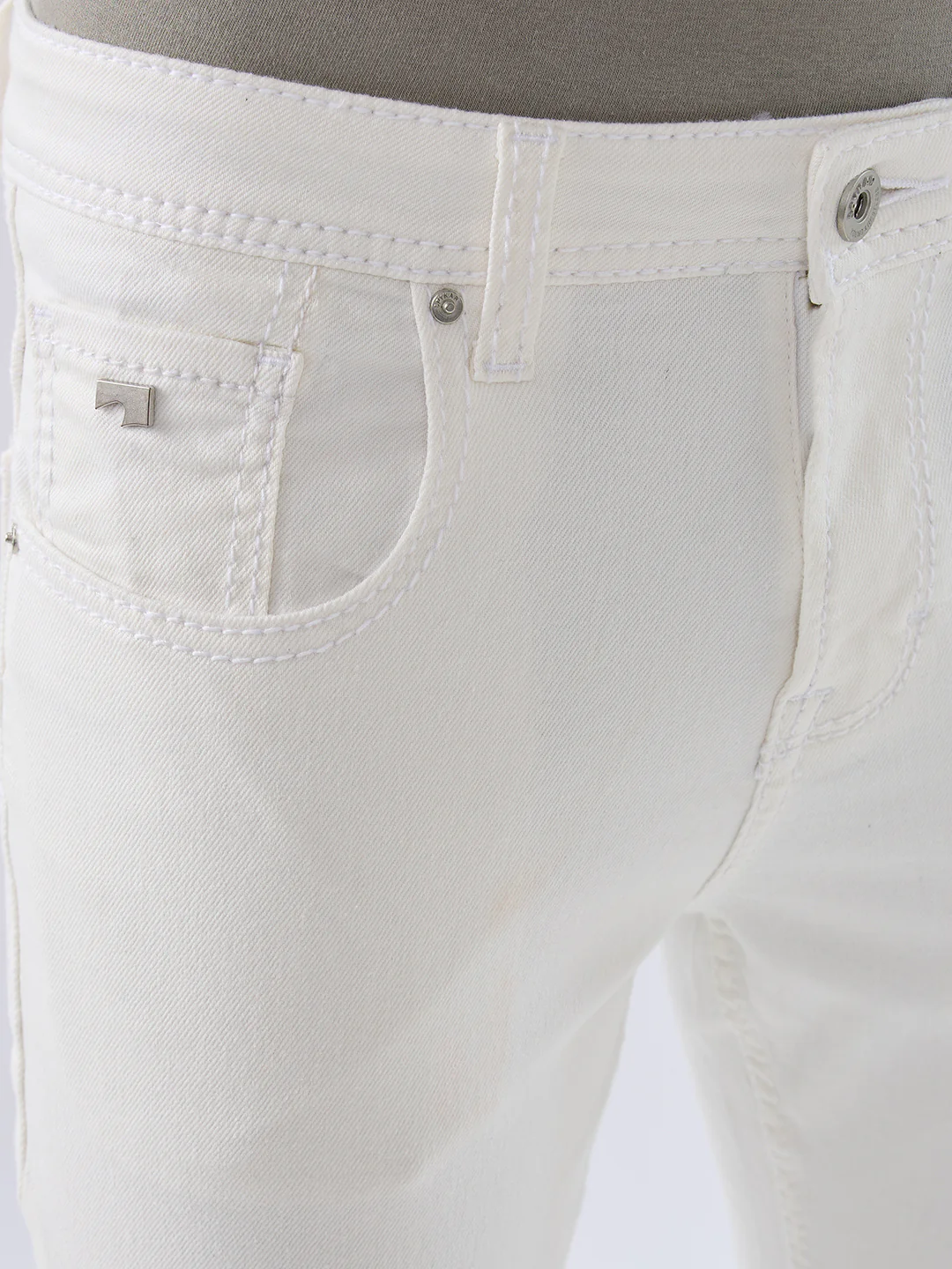 Men Kano Jeans Slim Fit White Mid Rise - Image 6