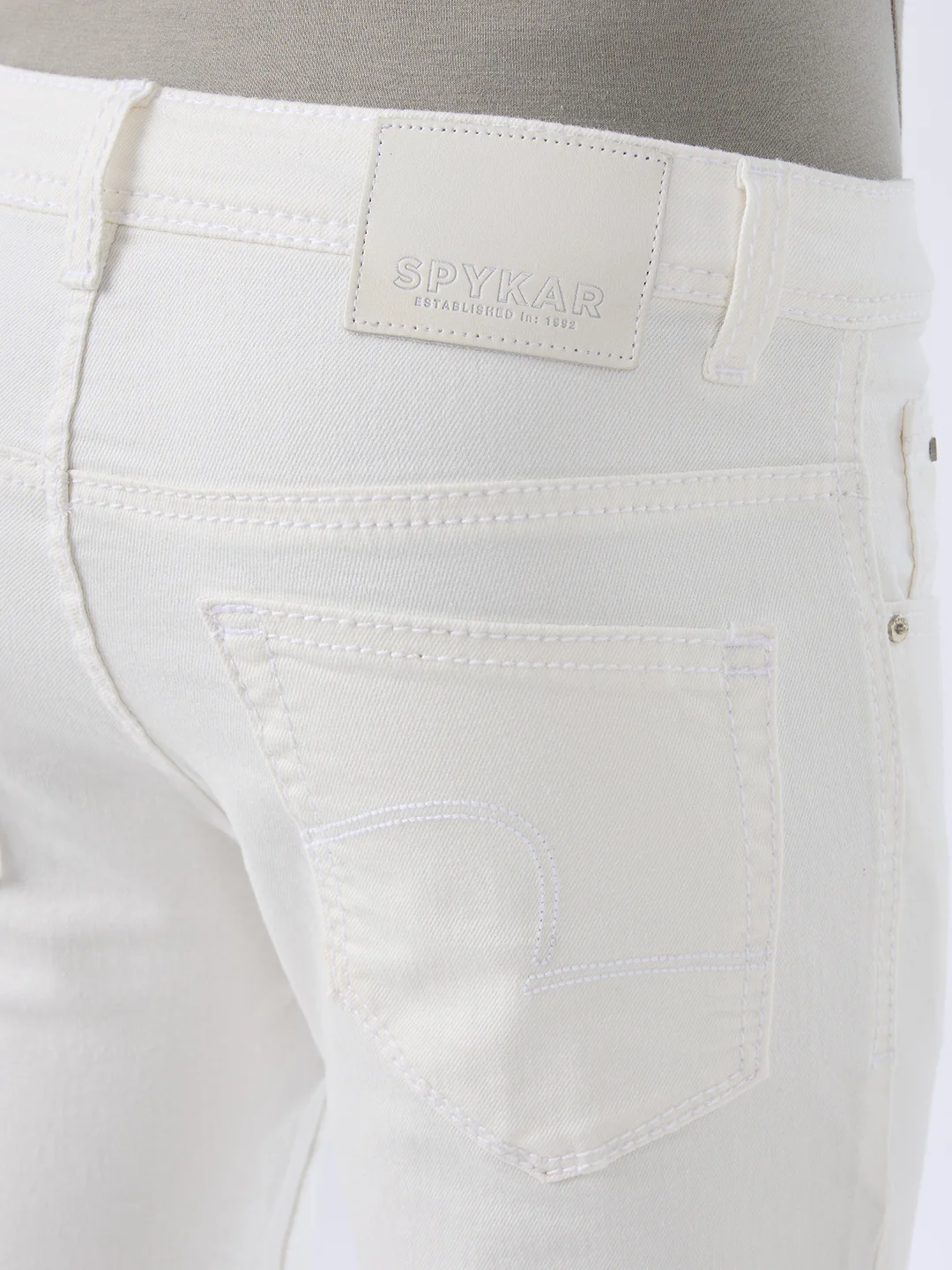 Men Kano Jeans Slim Fit White Mid Rise - Image 8