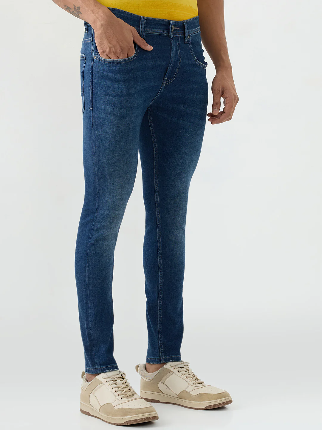 Men Kano Jeans Slim Fit Blue Mid Rise - Image 2