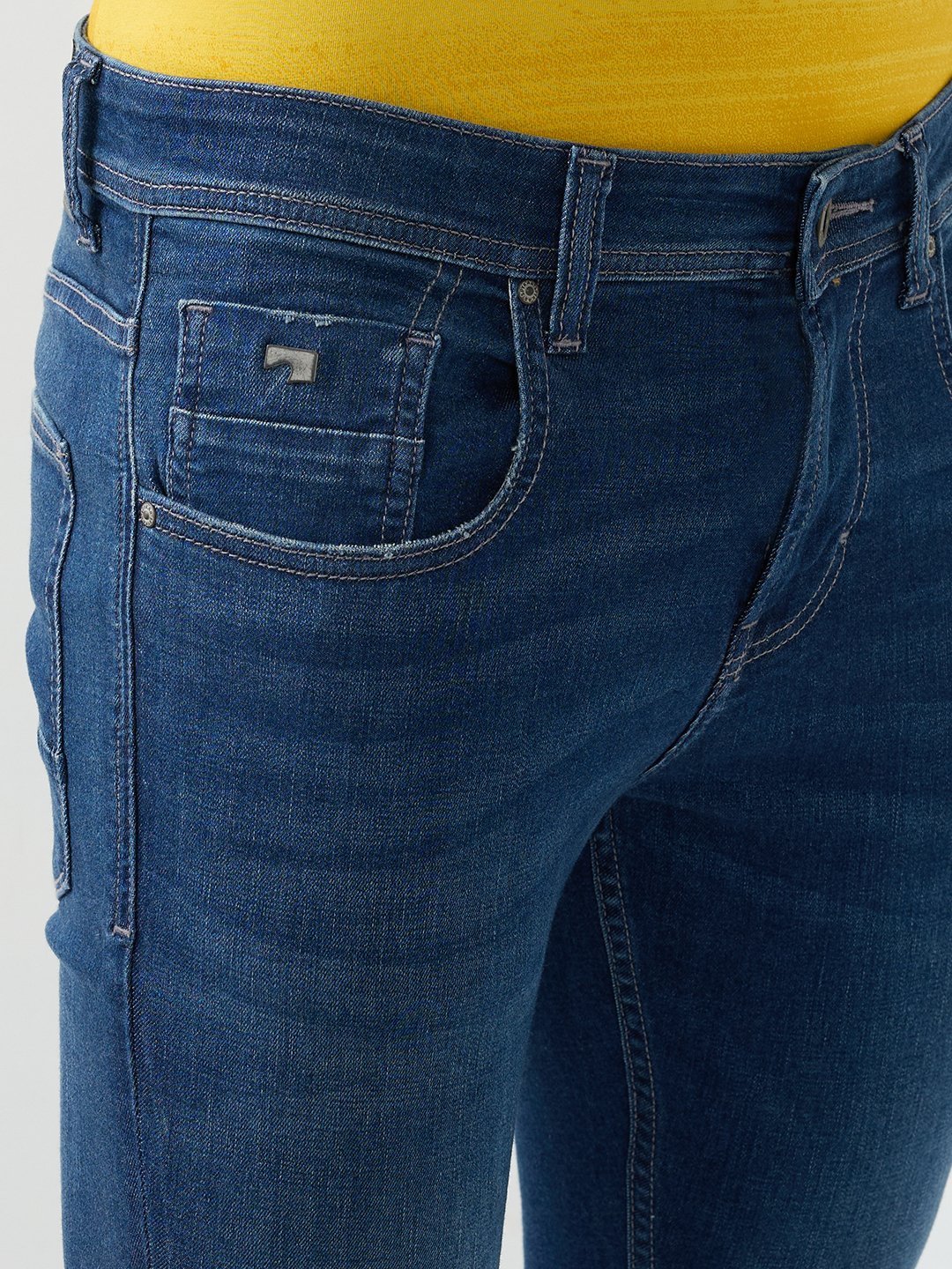 Men Kano Jeans Slim Fit Blue Mid Rise - Image 6
