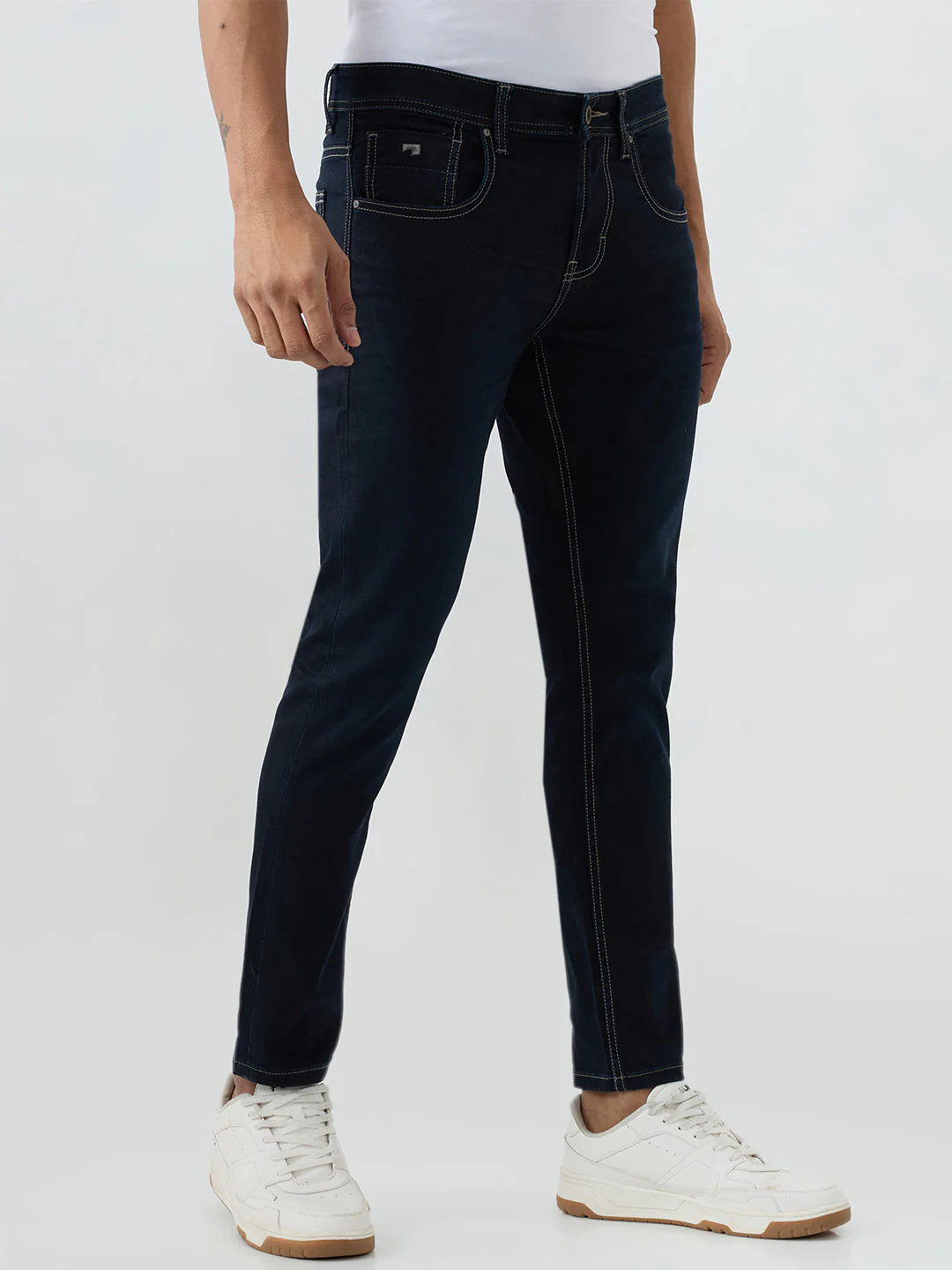 Men Kano Jeans Slim Fit Blue Mid Rise - Image 3
