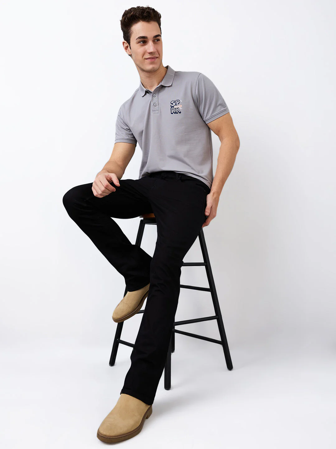 Men Jeans Regular Fit Black Mid Rise - Image 7